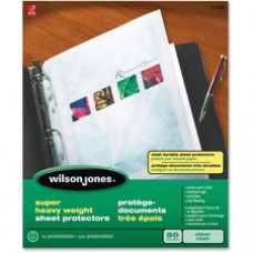 Wilson Jones® Super Heavy Weight Top-Loading Sheet Protectors, Non-Glare, 50/Box - 5 mil Thickness - For Letter 8 1/2