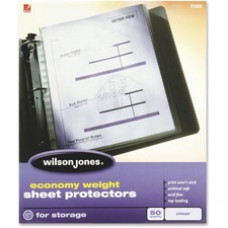 Wilson Jones® Economy Weight Top-Loading Sheet Protectors, Clear, 50/Box - 2 mil Thickness - For Letter 8 1/2