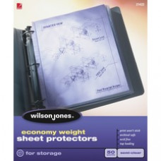 Wilson Jones® Economy Weight Top-Loading Sheet Protectors, Semi-Clear, 50/Box - 2 mil Thickness - For Letter 8 1/2