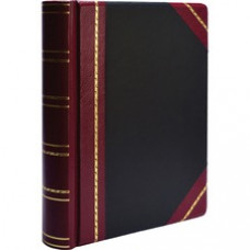 Wilson Jones® Minute Book, 500 Sheet Capacity, Red/Black Imitation Leather - 500 Sheet(s) - Letter - 8 1/2