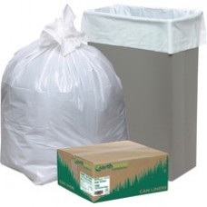 Webster Heavy-Duty Reclaim Recycled White Can Liners - Small Size - 16 gal - 24