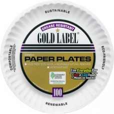 AJM Paper Plates - Serving - Disposable - Microwave Safe - White - 1000 / Carton