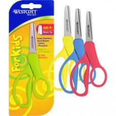Westcott Junior Stainless Steel Blunt Tip Scissors - 5" Overall Length - Straight-left/right - Stainless Steel - Blunted Tip - Assorted - 1 Each