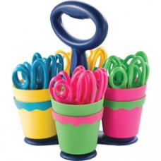 Westcott Microban Teachers Scissors Caddy - 5" Overall Length - Left/Right - Stainless Steel - Blunted Tip - Assorted - 1 Each