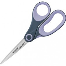 Westcott Titanium-bonded 8" Straight Scissors - 8" Overall Length - Straight-left/right - Titanium - Pointed Tip - Purple - 1 Each