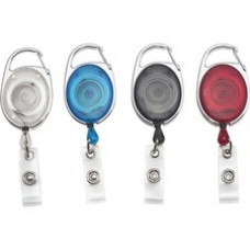 Advantus Retractable Carabiner-Style ID Reel - Extendable - 20 / Pack - Clear, Blue, Smoke, Red
