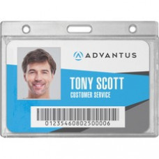 Advantus Frosted Horizontal Rigid ID Holder - Horizontal - Plastic - 25 / Box - Frosted