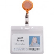 Advantus 4-Color Neon Set ID Card Reels - Metal, Plastic, Nylon - 20 / Pack - Neon Orange, Neon Yellow, Neon Green, Neon Pink - Sturdy