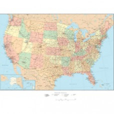 Advantus Laminated USA Wall Map - 50