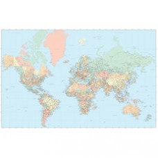 Advantus Laminated World Wall Map - 50