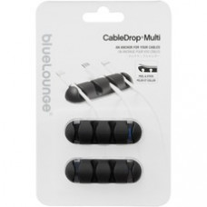 Bluelounge CableDrop Multi Cable Anchor for Multiple Cords - Cable Anchor - Black - 2 Pack
