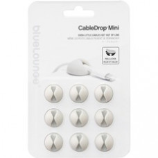 Bluelounge CableDrop Mini Cable Anchor for Small Cords - Cable Clip - White - 9 Pack