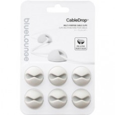 Bluelounge CableDrop Cable Anchors - Cable Clip - White - 6 Pack