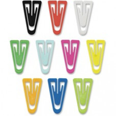 Gem Office Products Triangular Paper Clips - Large - for Paper, File - Non-magnetic - 200 / Box - Assorted - Plastic