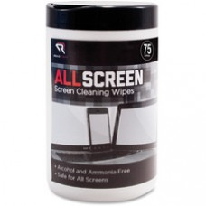Advantus Read/Right AllScreen Screen Cleaning Wipes - For Display Screen - Alcohol-free, Ammonia-free - 75 - 1 Each - Assorted