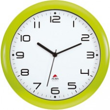 Alba Wall Clock - Analog - Quartz - White Main Dial - Green - Classic Style