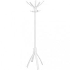 Alba Café Coat Stand - 5 Hooks - 10 Pegs - for Coat, Clothes, Accessories - Wood - White - 1 Each