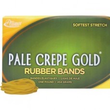 Alliance Rubber 20165 Pale Crepe Gold Rubber Bands - Size #16 - Approx. 2675 Bands - 2 1/2