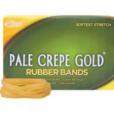 Alliance Rubber 20645 Pale Crepe Gold Rubber Bands - Size #64 - 1 lb Box - Approx. 490 Bands - 3 1/2