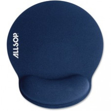 Allsop Memory Foam Wrist Rest Mouse Pad - Blue - Memory Foam, Cloth, Rubber
