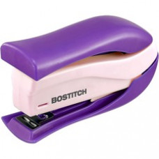 Bostitch Spring-Powered 15 Handheld Compact Stapler - 15 Sheets Capacity - 105 Staple Capacity - Half Strip - 1/4" Staple Size - Purple