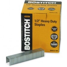 Bostitch 1/2" Heavy Duty Staples 5000 - Heavy Duty - 1/2" Leg - 1/2" Crown - Holds 85 Sheet(s) - Heavy Duty, Chisel Point - Silver - High Carbon Steel - 1 / Each