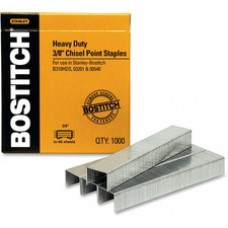 Bostitch 3/8" Heavy Duty Premium Staples - Heavy Duty - 3/8" Leg - 1/2" Crown - Holds 55 Sheet(s) - Chisel Point - Silver - High Carbon Steel - 1000 / Box