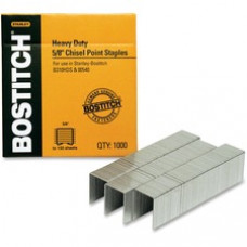 Bostitch 5/8" Heavy Duty Premium Staples - Heavy Duty - 5/8" Leg - 1/2" Crown - Holds 130 Sheet(s) - Chisel Point - Silver - High Carbon Steel - 1000 / Box