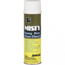 MISTY Heavy Duty Glass Cleaner - Foam Spray - 0.15 gal (19 fl oz) - Lemon Scent - 12 / Carton - White