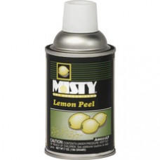MISTY Metered Dispenser Refill Lemon Peel Deodorizer - Aerosol - 6000 ft³ - Lemon - 12 / Carton