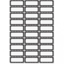 Ashley Dry Erase Black/White Dots Nameplate Magnets - Magnetic - Dotted - Die-cut, Write on/Wipe off - Black, White - 1 Pack
