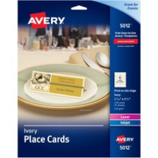 Avery® Laser, Inkjet Printable Place Card - Ivory - 750 / Carton - Double-sided, Uncoated, Printable, Heavyweight