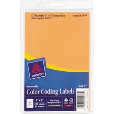 Avery® Rectangular Color Coding Labels - Removable Adhesive - 1