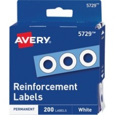 Avery® Hole Reinforcements, White, 200 Labels (5729) - White - 200 / Pack