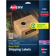 Avery® Brown Kraft Internet Shipping Labels w/Receipt - 5 1/2