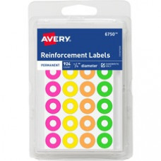Avery® Neon Round Ring Labels - 0.3