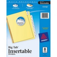Avery® Big Tab Buff Colored Insertable Dividers - Gold Reinforced - 8 Blank Tab(s) - 8 Tab(s)/Set - 8.5