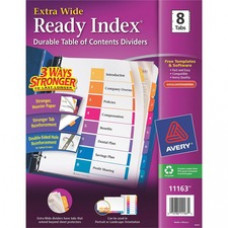 Avery® Ready Index Customizable Table of Contents Extra-Wide Dividers - 8 Printed Tab(s) - Digit - 1-8 - 8 Tab(s)/Set - 9