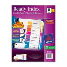 Avery® Ready Index(R) 8-Tab Binder Dividers, Customizable Table of Contents, Multicolor Tabs, 6 Sets (11186) - 8 x Divider(s) - Printed Tab(s) - Digit - 1-8 - 8 Tab(s)/Set - 8.5