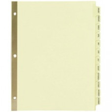 Avery® Laminated Pre-printed Tab Dividers - Gold Reinforced - 12 x Divider(s) - Printed Tab(s) - Month - January-December - 12 Tab(s)/Set - 8.5