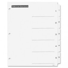 Avery® Office Essentials® Table 'n Tabs(R) Dividers with White Tabs, 1-5 Tab, 1 Set (11666) - 5 x Divider(s) - Printed Tab(s) - Digit - 1-5 - 5 Tab(s)/Set - 8.5
