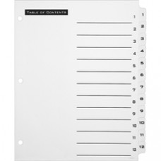 Avery® Office Essentials® Table 'n Tabs(R) Dividers with White Tabs, 1-12 Tab, 1 Set (11672) - 12 x Divider(s) - Printed Tab(s) - Digit - 1-12 - 12 Tab(s)/Set - 8.5