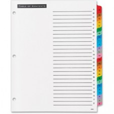 Avery® Office Essentials® Table 'n Tabs(R) Dividers with Multicolor Tabs, A-Z Tab, 1 Set (11677) - Printed Tab(s) - Character - A-Z - 26 Tab(s)/Set - 8.5" Divider Width x 11" Divider Length - Letter - 3 Hole Punched - 