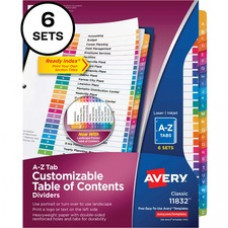 Avery® A-Z Customizable Multicolor TOC Dividers - 156 x Divider(s) - A-Z, Table of Contents - 26 Tab(s)/Set - 8.5
