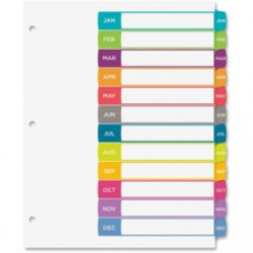 Avery® Customizable Table of Contents Dividers, Ready Index(R) Printable Section Titles, 12 Preprinted Jan-Dec Arched Multicolor Tabs, 1 Set (11847) - 12 x Divider(s) - 12 Printed Tab(s) - Month - Jan-Dec - 12 Tab(s)/Set - Multicolor Divider - Multico