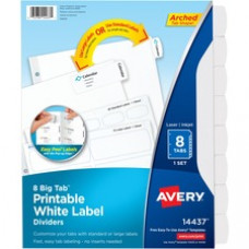 Avery® Big Tab Printable White Label Dividers - 8 x Divider(s) - 8 - 8 Tab(s)/Set - 8.5