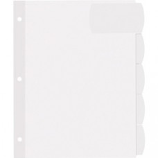 Avery® Big Tab(TM) Printable Large White Label Dividers with Easy Peel(R), 5 Tabs, 20 Sets (14440) - 5 Print-on Tab(s) - 3 Hole Punched - White Divider - 20 / Box
