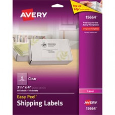 Avery® Matte Clear Shipping Labels, Sure Feed(TM) Technology, Laser, 3-1/3