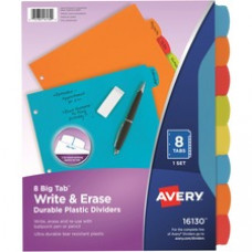 Avery® Big Tab Write & Erase Durable Plastic Dividers - 8 x Divider(s) - 8 Write-on Tab(s) - 8 - 8 Tab(s)/Set - 8.5