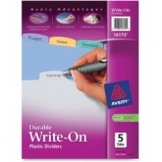 Avery® Big Tab(TM) Write & Erase Durable Plastic Dividers, 5 Multicolor Tabs, 1 Set (16170) - 5 Write-on Tab(s) - 5 Tab(s)/Set - 8.5